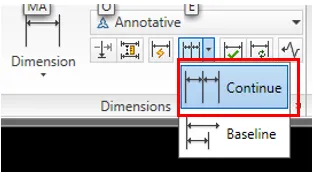 Fortlaufende Bemaßung Werkzeug