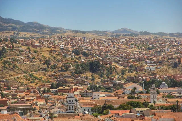 Panoramablick auf Sucre vom Café Gourmet Mirador