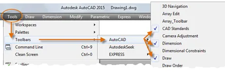So wählen Sie die Sichtbarkeit der Symbolleisten in AutoCAD für Windows aus