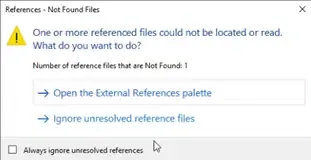 Warnung für unresolved Reference in der Palette