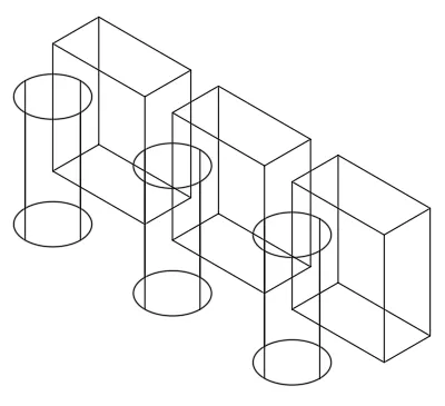 Extrudierte 3D-Objekte