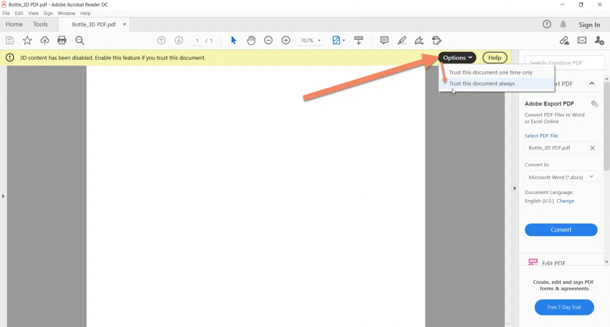 3D PDF Dokument vertrauen
