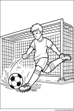 Abstoß Fußball Ausmalbild zum Ausdrucken kostenlos