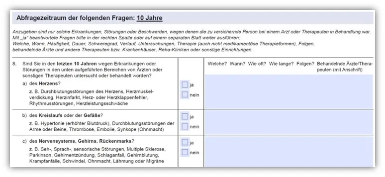 Allianz DLVAG Risikolebensversicherung ärztliche Untersuchung