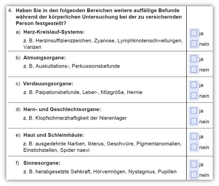 Allianz DLVAG Risikolebensversicherung ärztliches Zeugnis Untersuchung