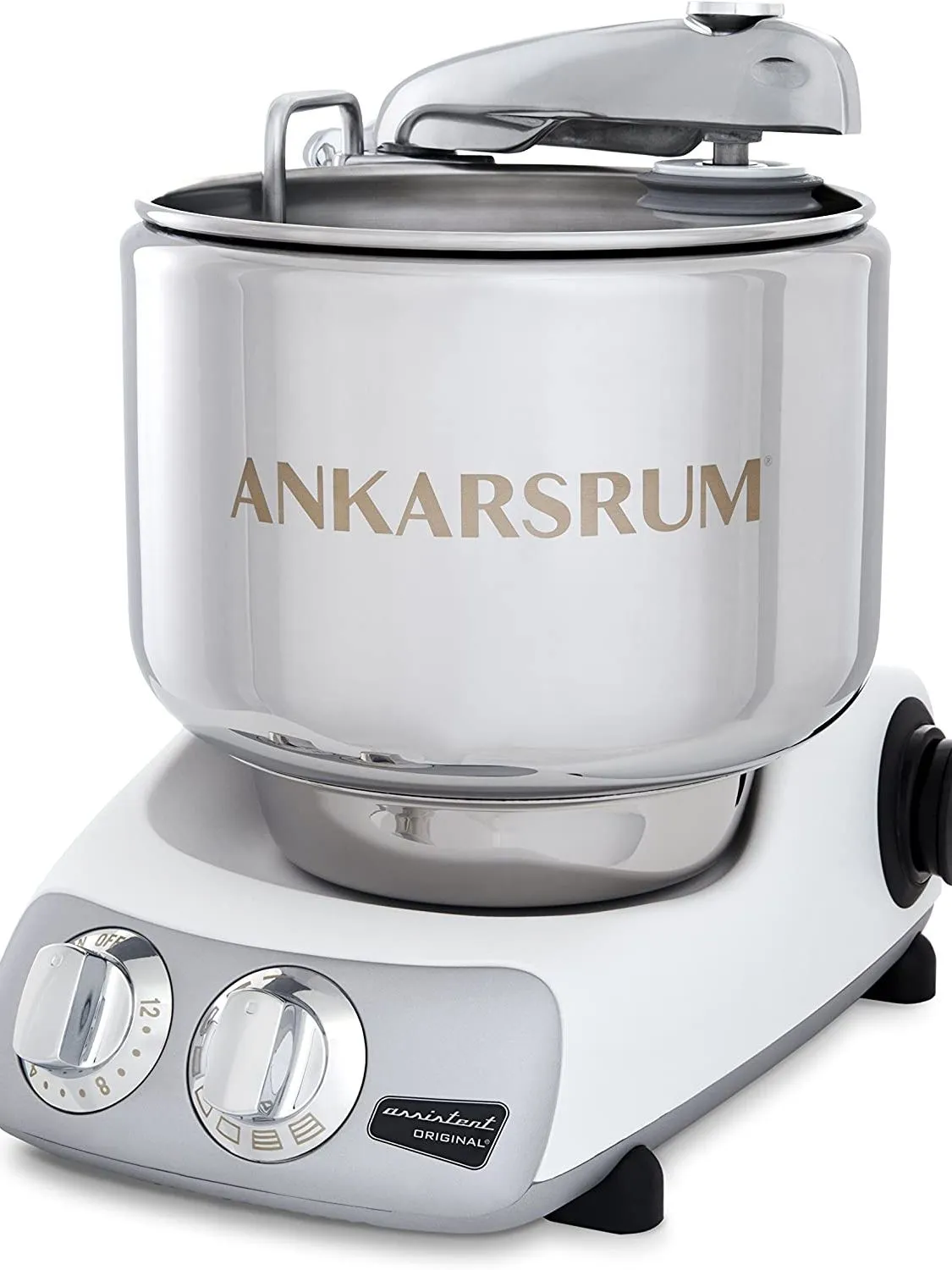 Ankarsrum Original Küchenmaschine mit seitlichem Rührarm und Edelstahlschüssel