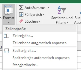 Anpassen der Spaltenbreite in Excel