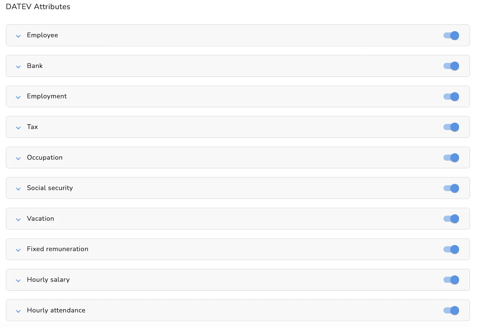 Anpassung der zu exportierenden Mitarbeiterfelder in Kenjo