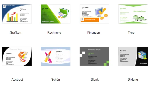 Ansprechende Visitenkarten Vorlage in EdrawMax