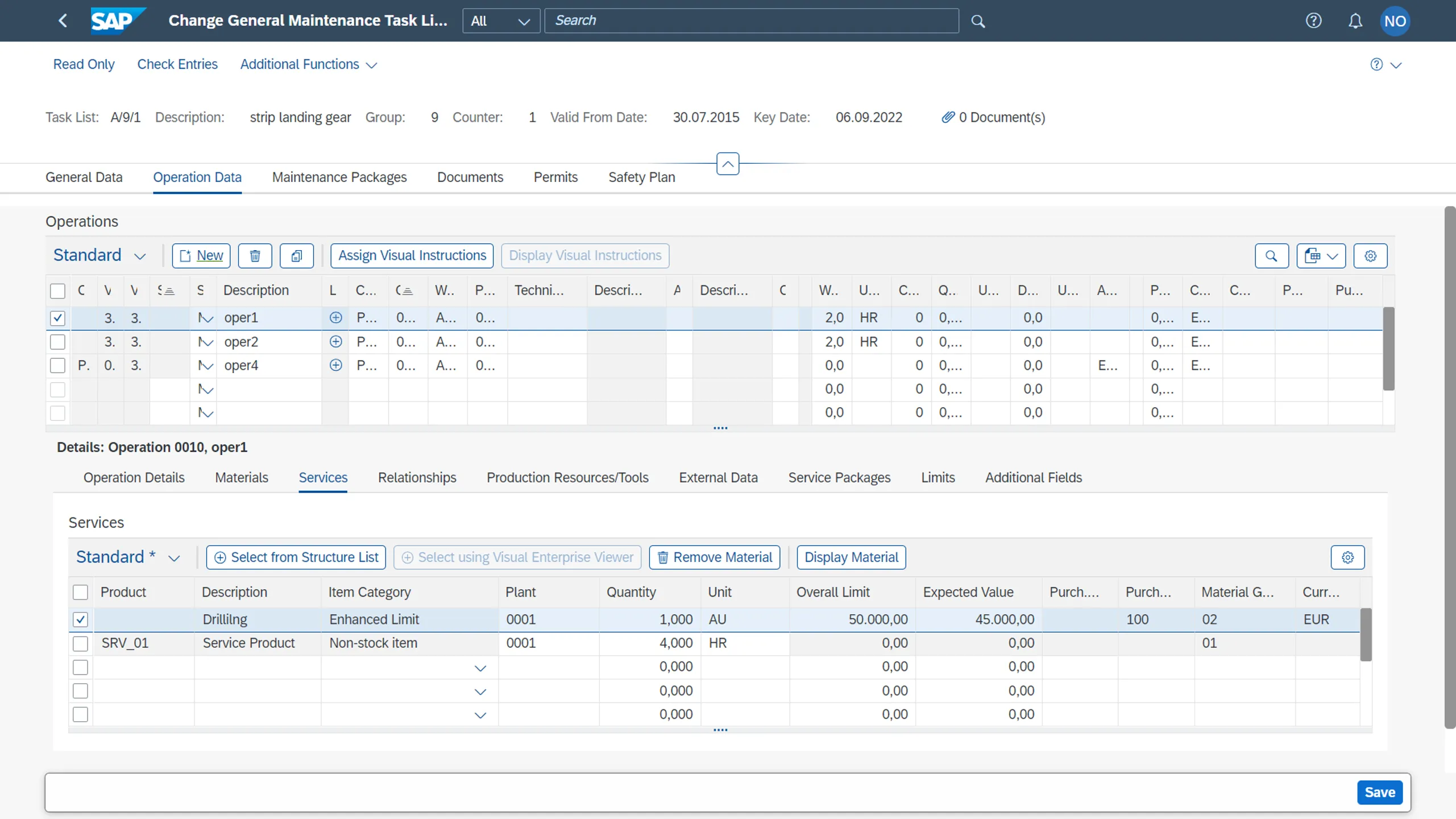 Arbeitsplan mit erweitertem Grenzdienstleistungsposten in SAP S/4HANA 2022