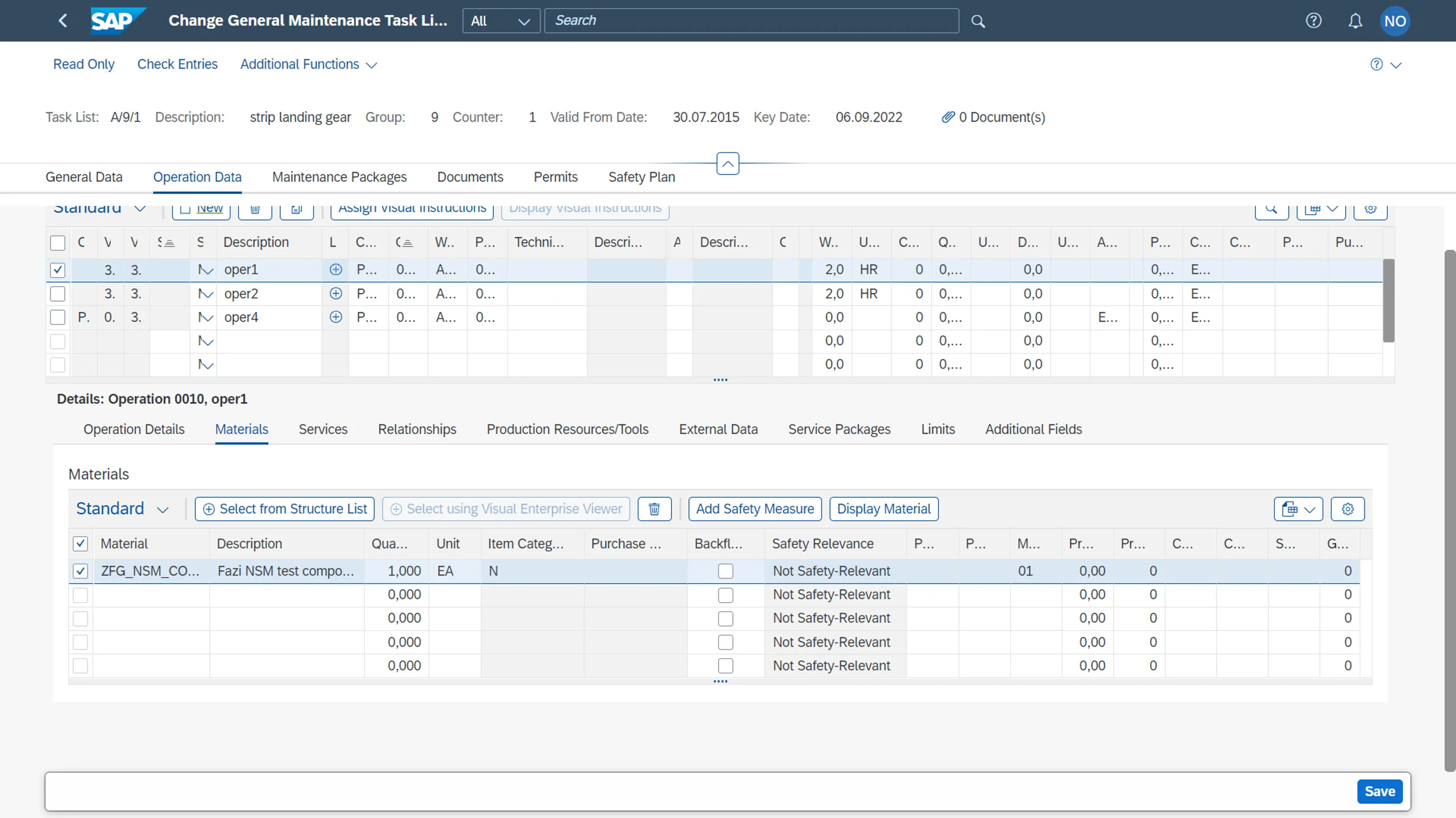 Arbeitsplan mit Nicht-Lagermaterial in SAP S/4HANA 2022