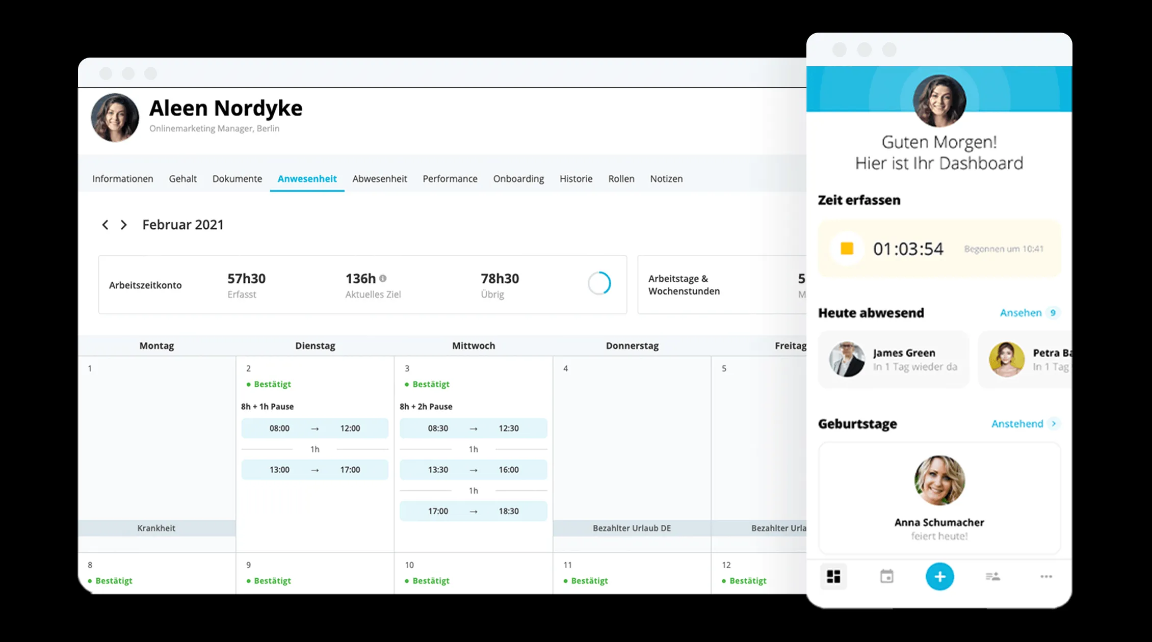 Arbeitszeiterfassung Übersicht