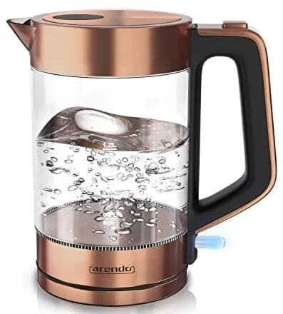 Arendo Solid Glas-Wasserkocher: Klares Design ohne Kalkfilter