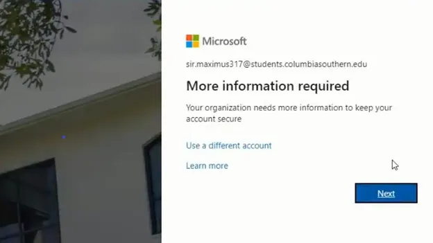 Aufforderung zur MFA-Einrichtung