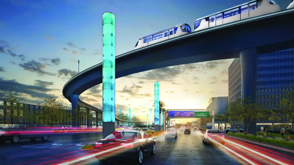 Automatisches People Mover System am Flughafen Frankfurt, optimiert für Reisende im Sommer