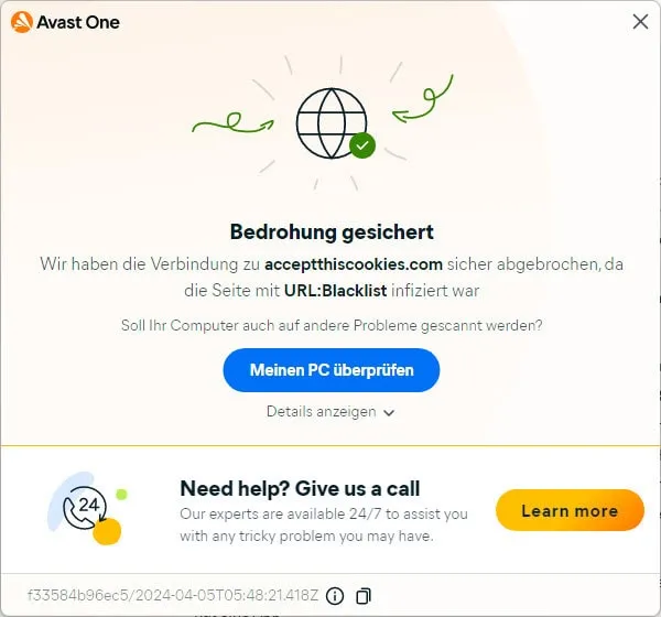 Avast One Warnung: Penetrant bei Browser-Erweiterungen im Antivirenprogramm Test