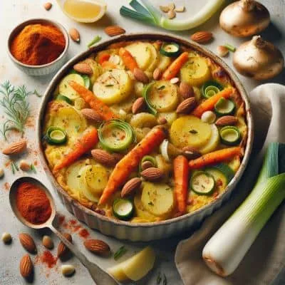 Basischer Gemüse-Kartoffelauflauf mit knuspriger Kruste