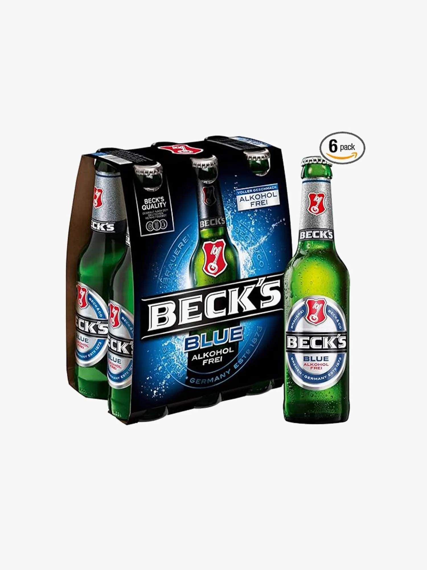 Beck's Blue Pils Alkoholfrei in der ikonischen grünen Flasche, ein Klassiker unter den alkoholfreien Bieren