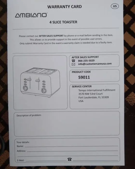 Bedienung des Ambiano Toasters