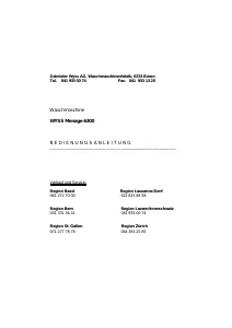 Bedienungsanleitung Wyss Menage 6300 Waschmaschine