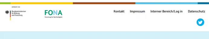 Beispiel für einen Website-Footer mit korrekter BMBF- und FONA-Förderkennzeichnung