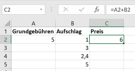 Beispiel für fixierte Zellbezüge in Excel