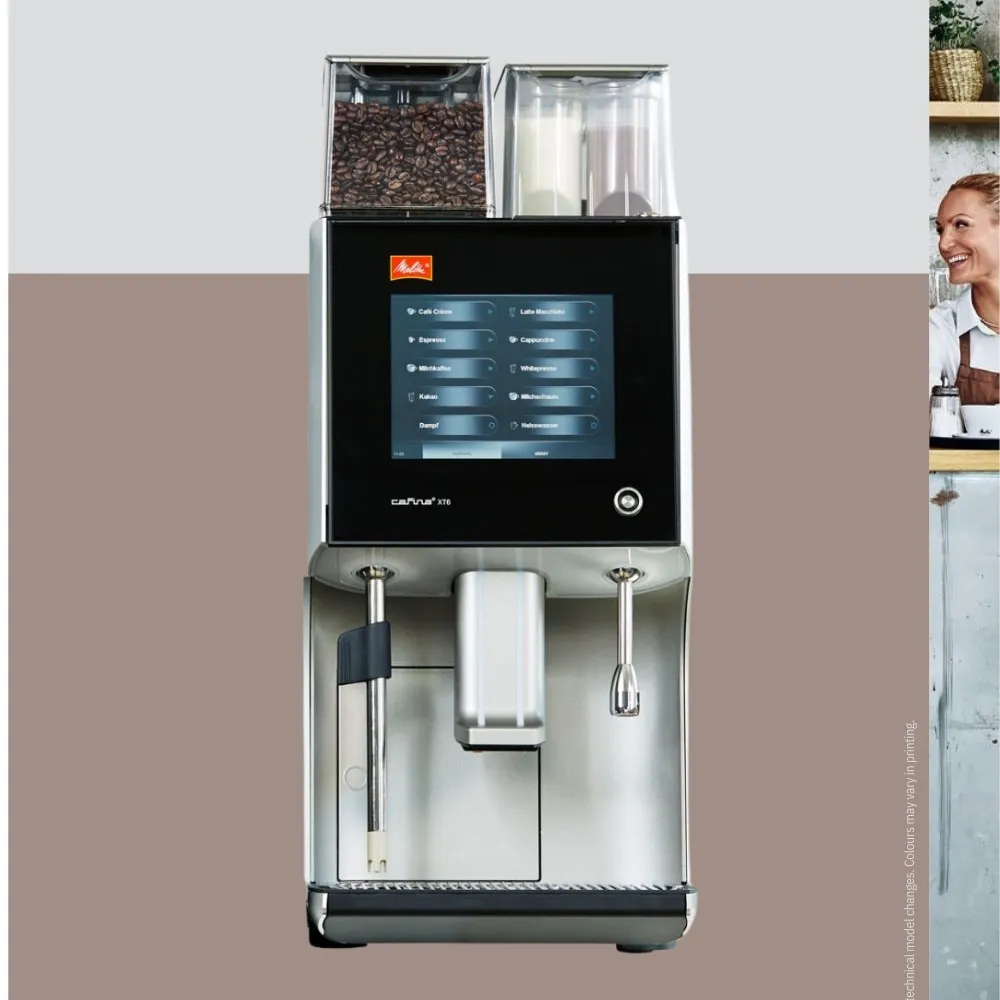 Benutzerfreundliches 8,4-Zoll Touchdisplay der Melitta XT6 zur intuitiven Kaffeezubereitung