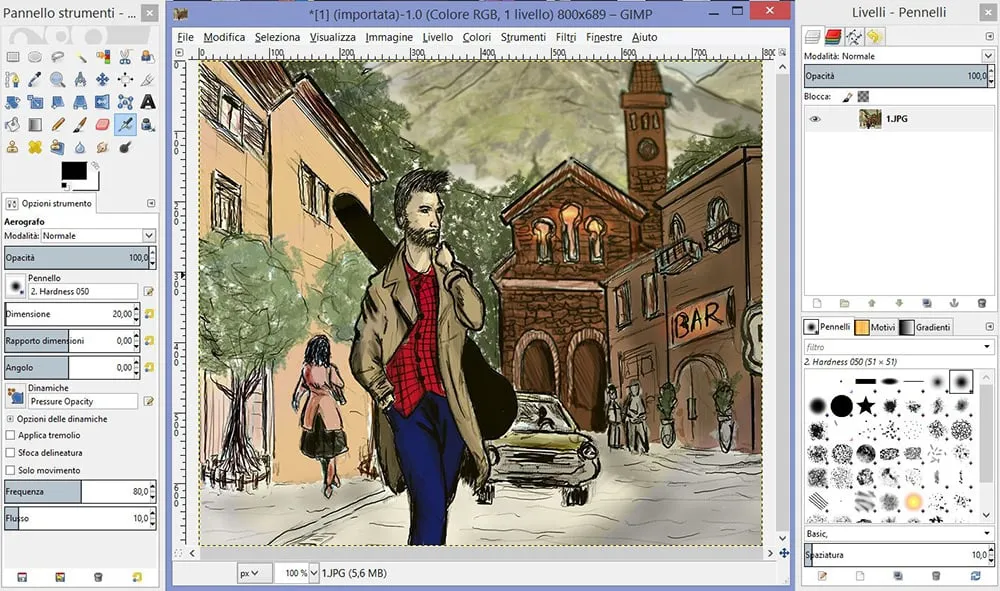 Benutzeroberfläche von GIMP als kostenlose Bildbearbeitungssoftware