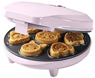 Bestron AAW700P Waffeleisen mit Tiermotiven, geschlossen von vorne