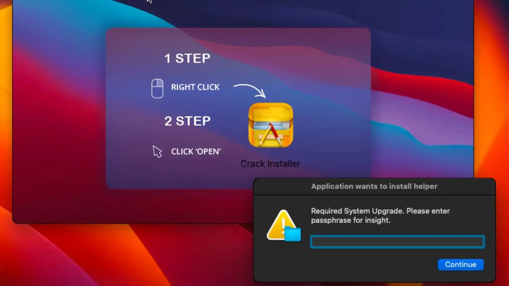 Bild eines Monitors, auf dem &quot;Atomic Stealer&quot; zu sehen ist, der vorgibt, eine Raubkopie zu sein.
