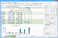 Bildschirmfoto von Apache OpenOffice Calc mit geöffneter Tabelle und Menüband für Datenbearbeitung, eine kostenlose Alternative zu Excel online.