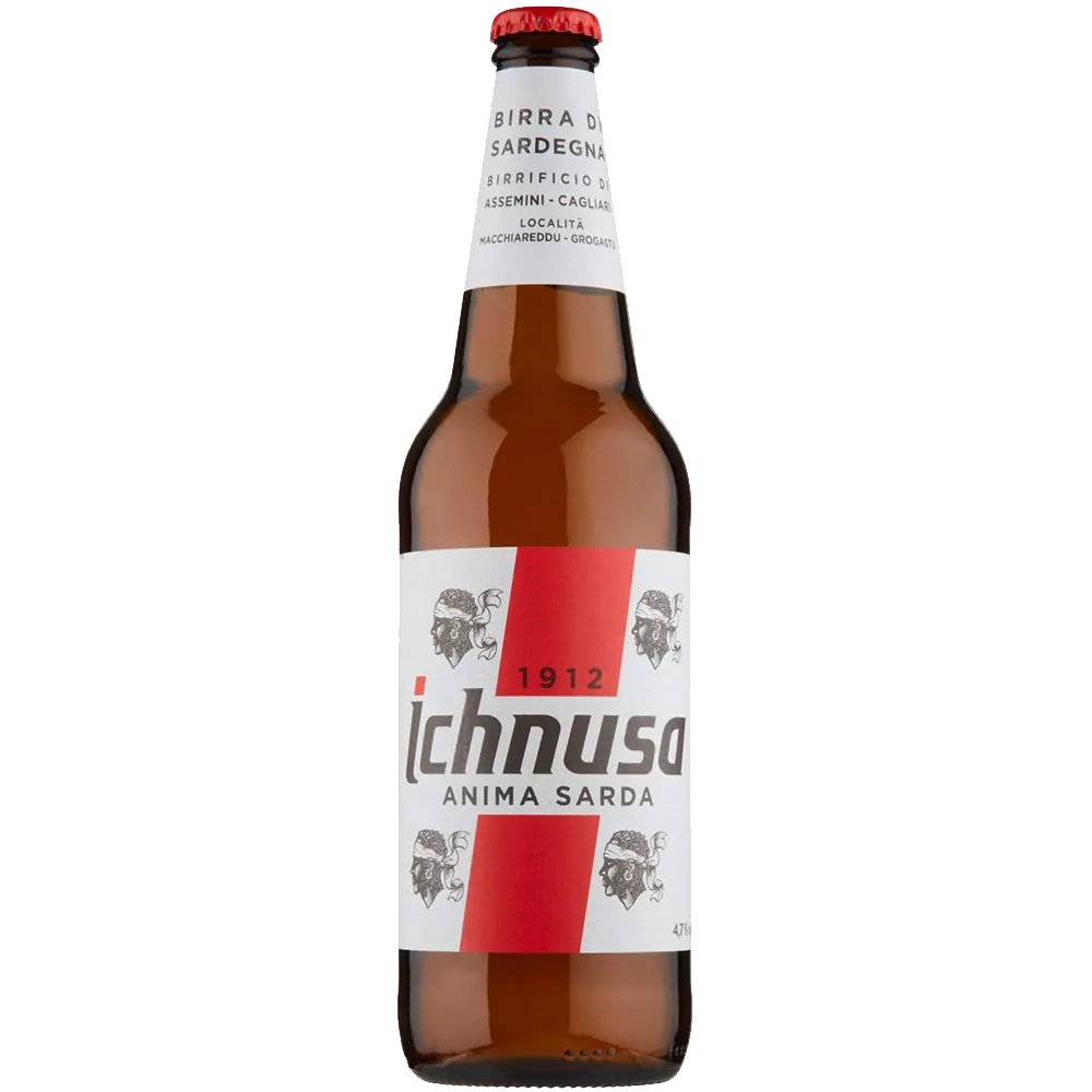 Birra Ichnusa, ein klassisches Lagerbier aus Sardinien, in der 0,66l Flasche