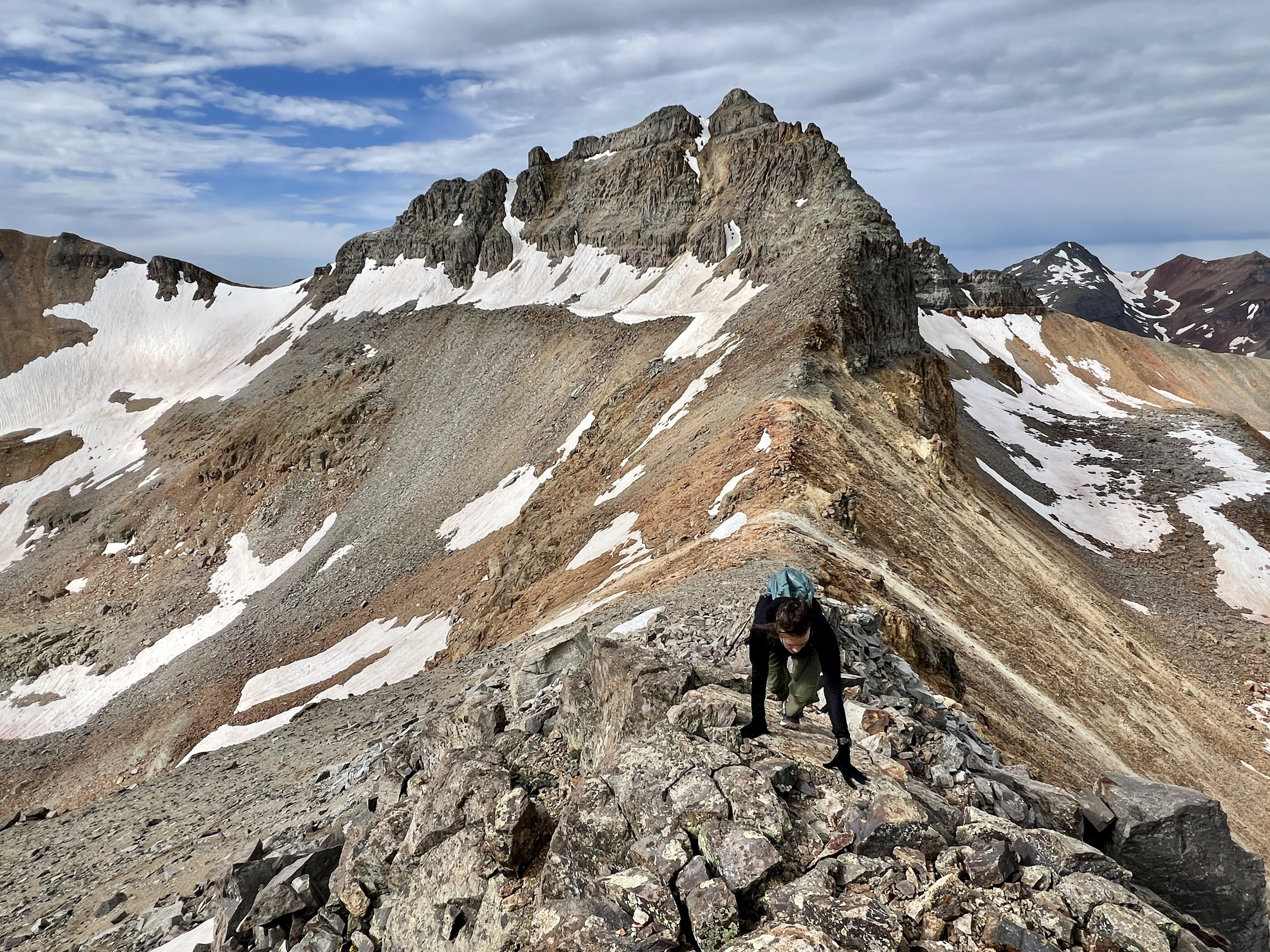 Christine auf dem Gipfelgrat zum Golden Horn, Silverton, CO
