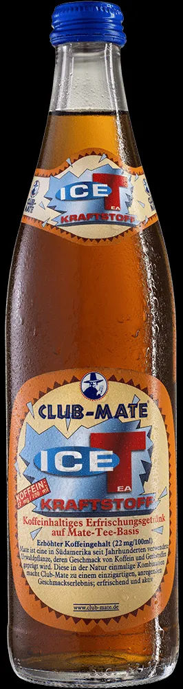 Club-Mate Ice Tea Kraftstoff in der Flasche, ein Eistee mit extra Koffeinkick