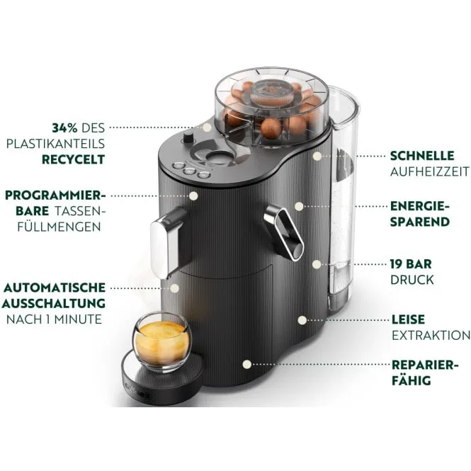 CoffeeB Globe Kaffeemaschine in Aktion