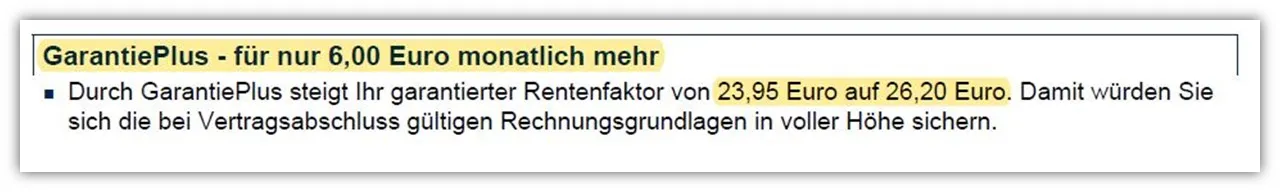 Continentale Rentenversicherung GarantiePlus 