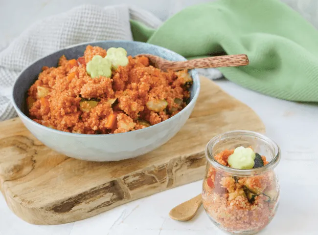 Couscous Salat mit Tomaten für Baby und Kleinkind, ein erfrischender Snack