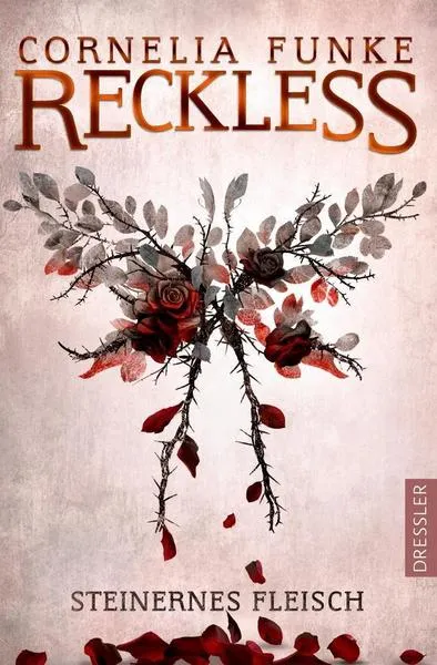 Cover von Reckless 1: Steinernes Fleisch von Cornelia Funke, das eine geheimnisvolle, märchenhafte Szene mit fantastischen Elementen darstellt.