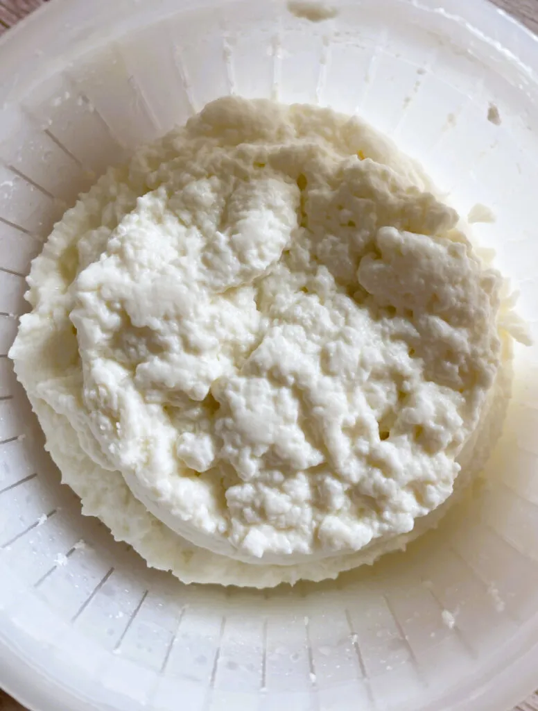 Cremige Spinat-Ricotta-Füllung für hausgemachte Ravioli, bereit für die Zubereitung des Teigs. Eine hochwertige Ricotta ist der Schlüssel zum besten Geschmack.
