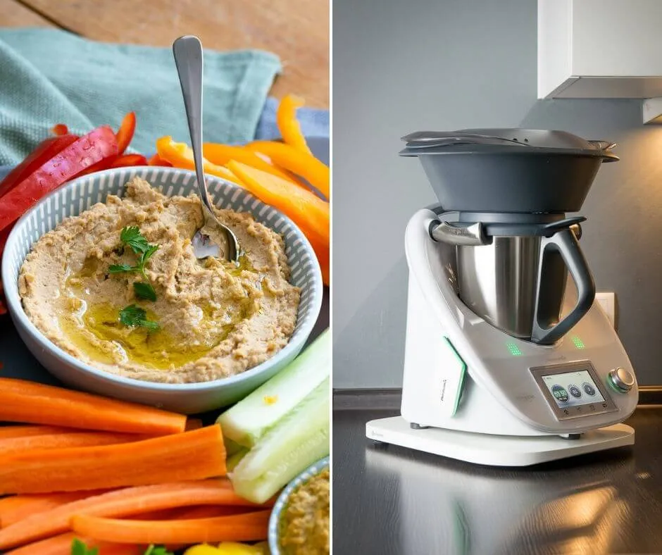 Cremiger Hummus, mit dem Thermomix zubereitet, perfekt als Beilage zum Brot
