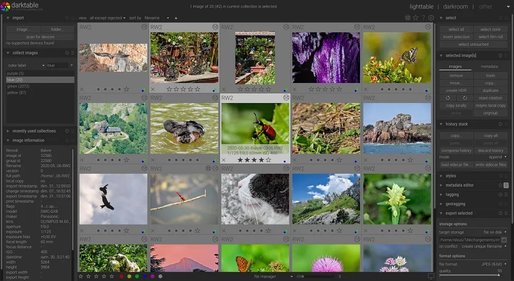 Darktable - Professionelles kostenloses Open-Source-Bildbearbeitungsprogramm für RAW-Dateien