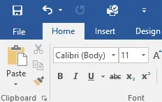 Der Befehl &quot;Schnelldruck&quot; sichtbar auf der Schnellzugriffsleiste in Word 16