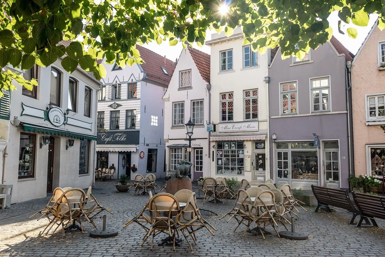 Der Schnoor in Bremen, ein historisches Gängeviertel mit verwinkelten Gassen