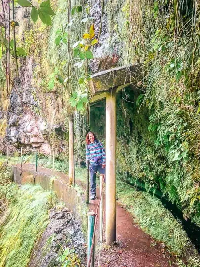 Der Wanderweg Levada Nova auf Madeira, der durch die grüne Landschaft führt und atemberaubende Ausblicke bietet.