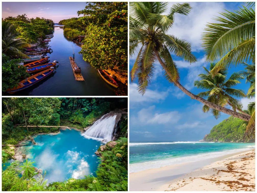 Der White River, Blue Hole Wasserfall und Treasure Beach auf Jamaika