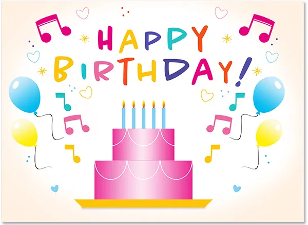 Design einer &quot;Happy Birthday Kinder&quot; Grußkarte für Kindergeburtstage