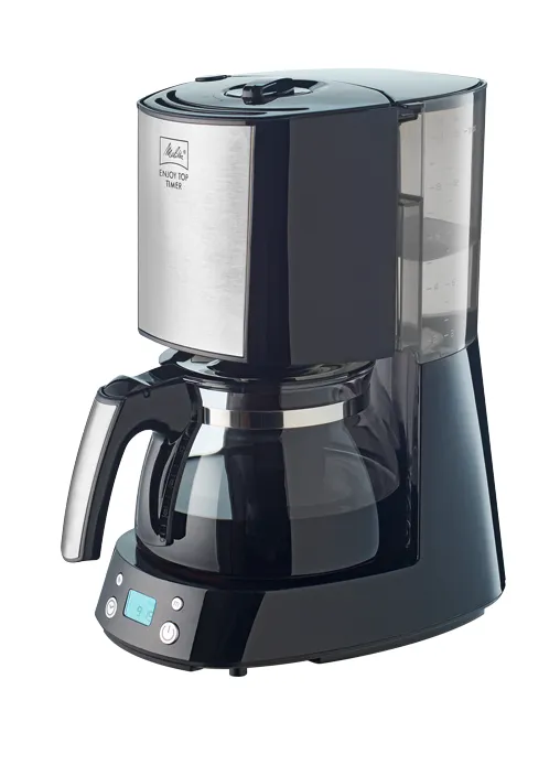 Detailansicht des Bedienfelds der Melitta Enjoy Top Timer Kaffeemaschine