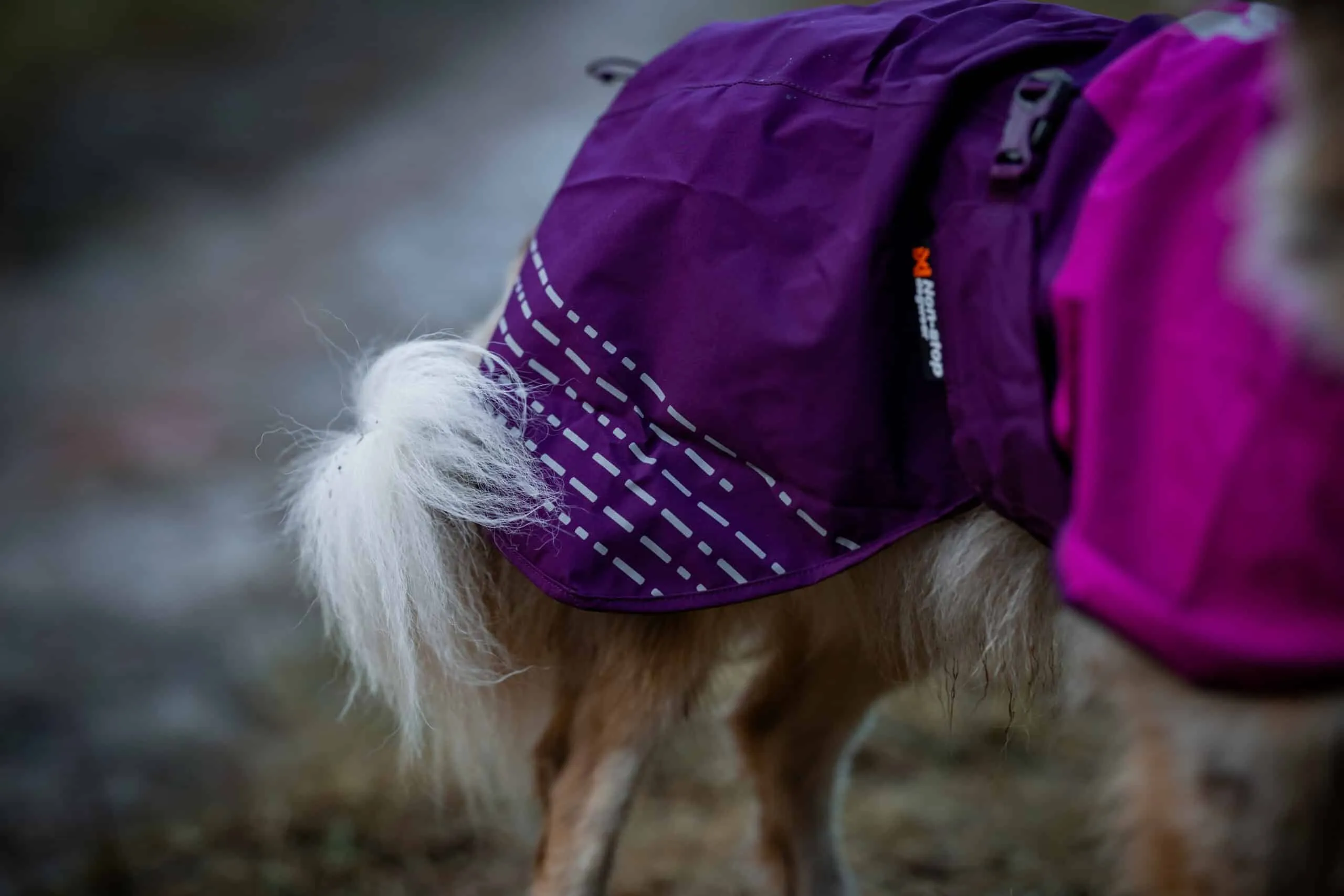Detailaufnahme der Beingurte des Fjord Raincoat