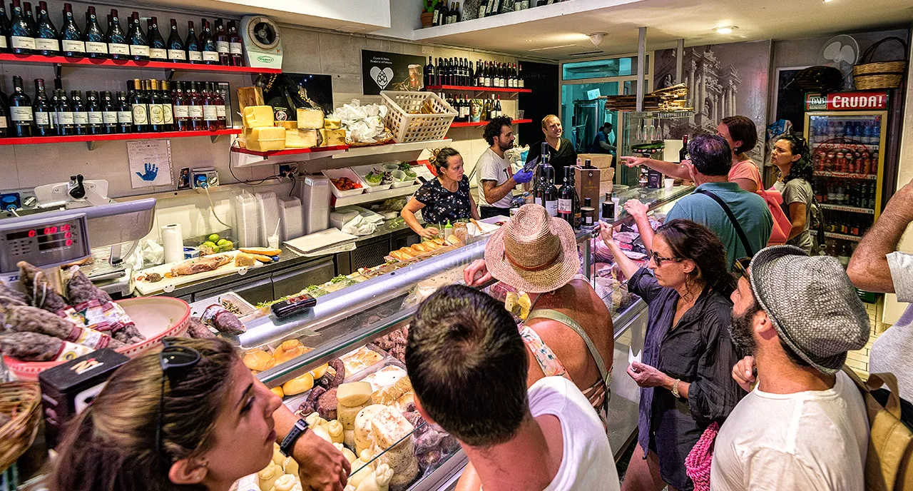 Detailaufnahme von Käse im Caseificio Borderi