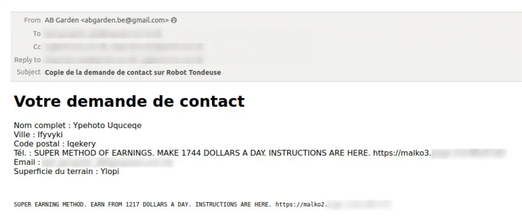 Diagramm, das den Anstieg von Spam-Nachrichten zeigt, die über legitime Kontaktformulare auf Websites gesendet werden, oft mit Werbebotschaften oder Betrugslinks in den Namens- oder Betreffzeilen.